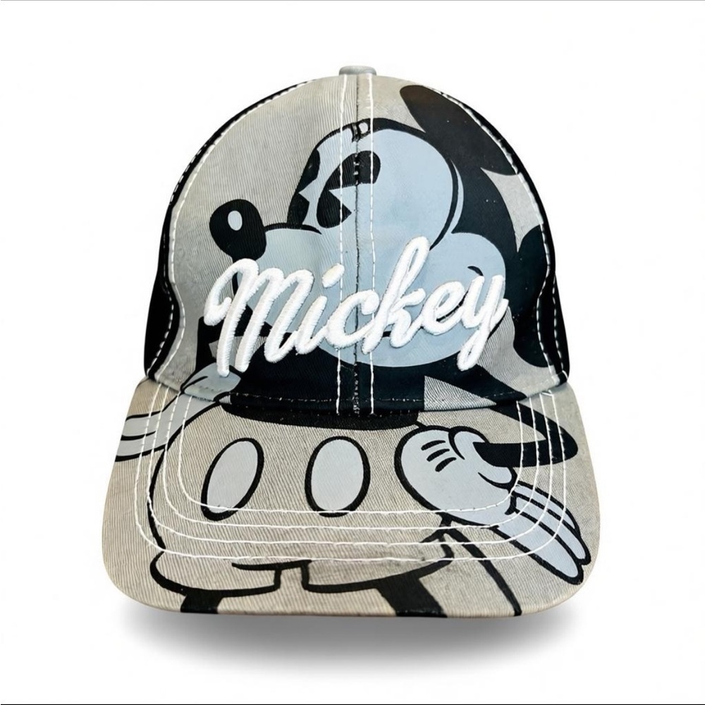 Disney Mickey Mouse Kids Adjustable Hat in Black and Gray